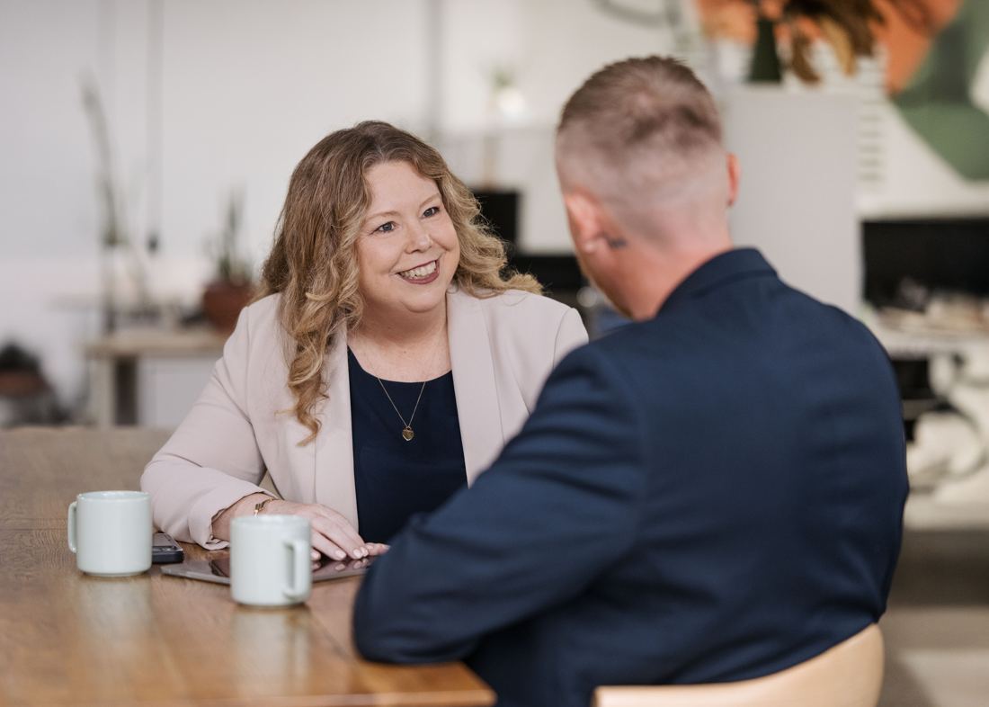 Tracey Leak in a one-to-one coaching session with a business owner