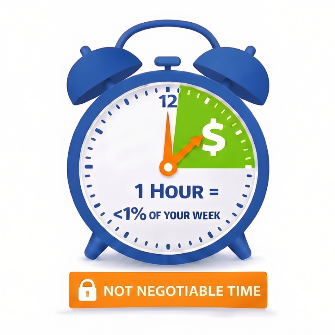 Not negotiable time: one hour is less than 1% of your week