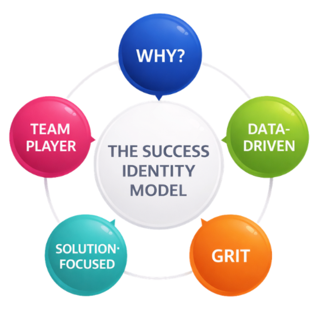 The Success Identity Model: Why, Data-Driven, Grit, Solution-Focused and Team Player