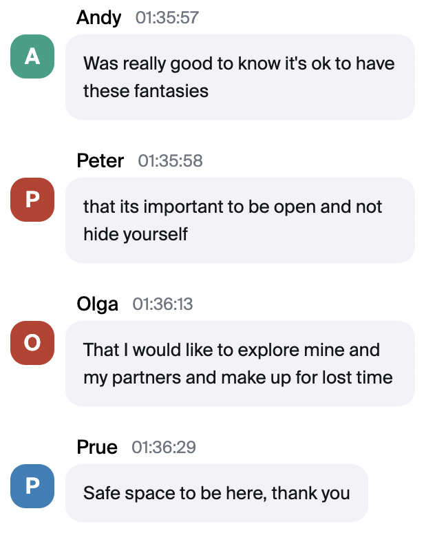 Live workshop chat