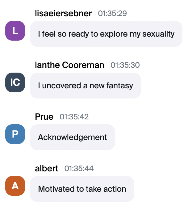 Live workshop chat