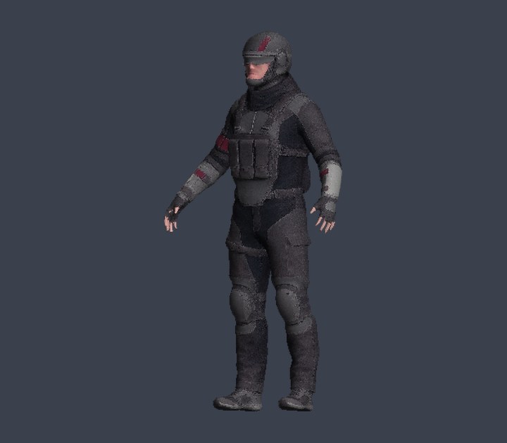 Scout class — rigged, PBR-textured in-engine model