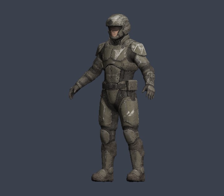Assault class — rigged, PBR-textured in-engine model