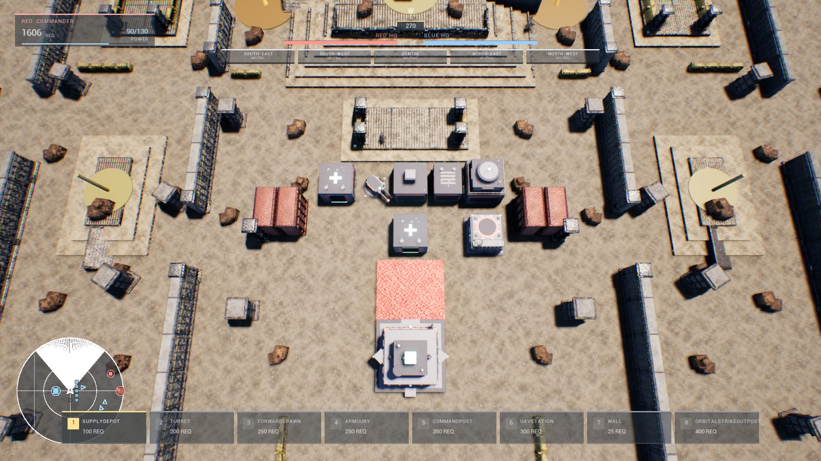 Commander view with structures placed