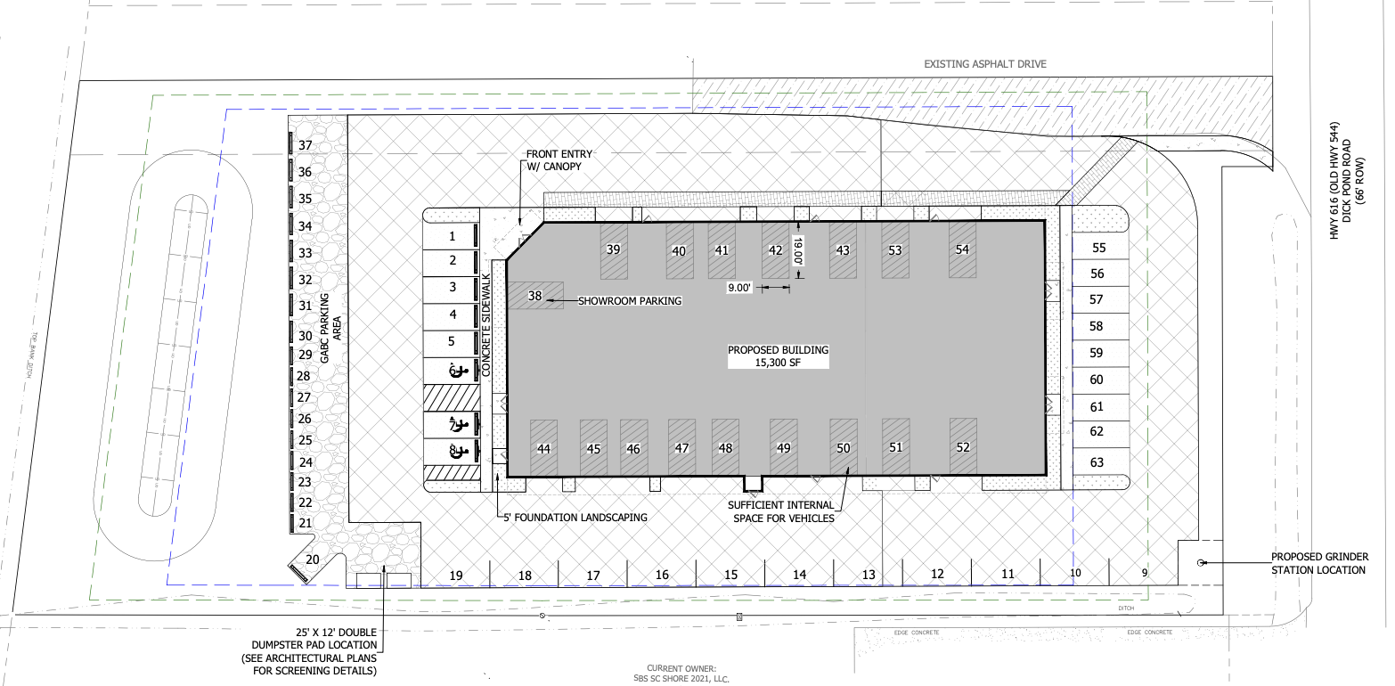 Slick Rock Center floor plan showing tenant space layout