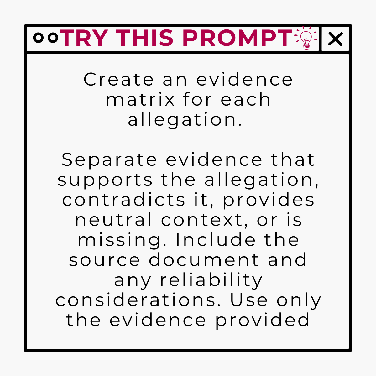 Using AI to create an evidence matrix Using AI to create an evidence matrix