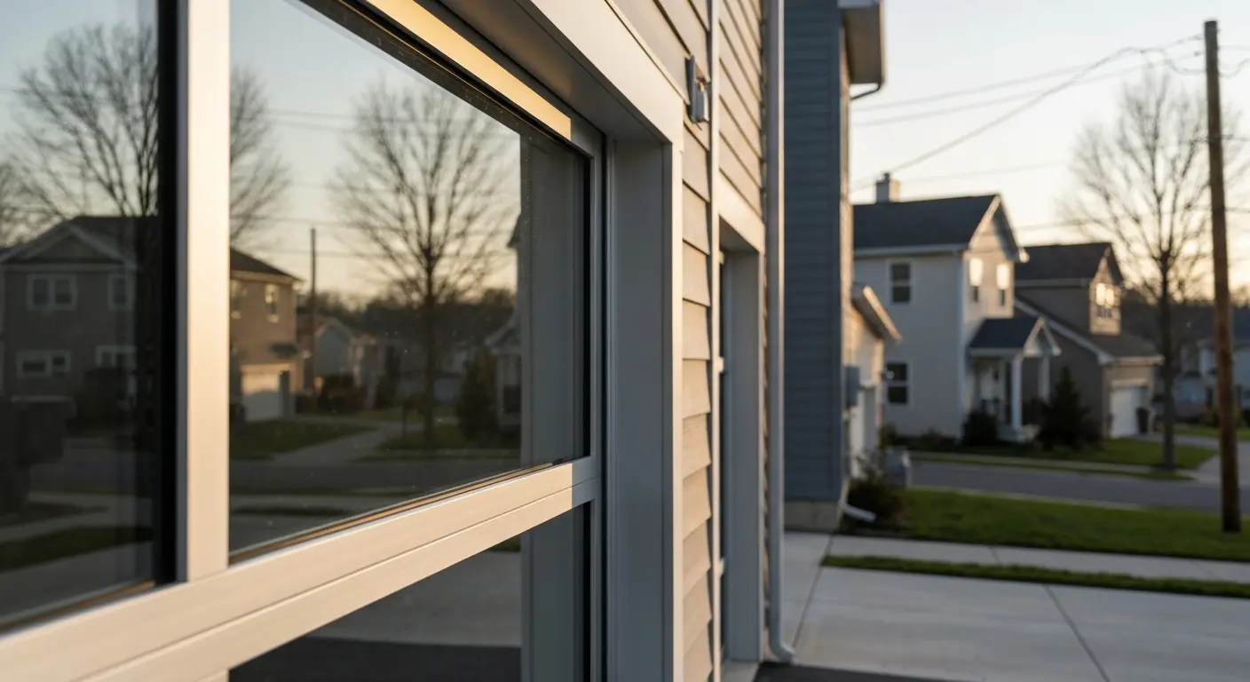 Modern glass garage door