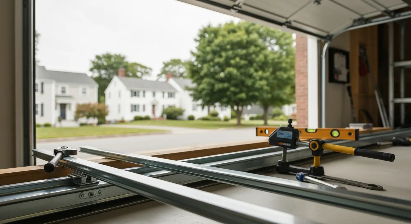 Garage door off-track repair