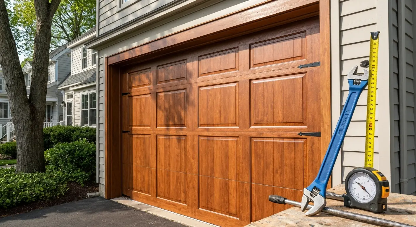 Custom wood garage door