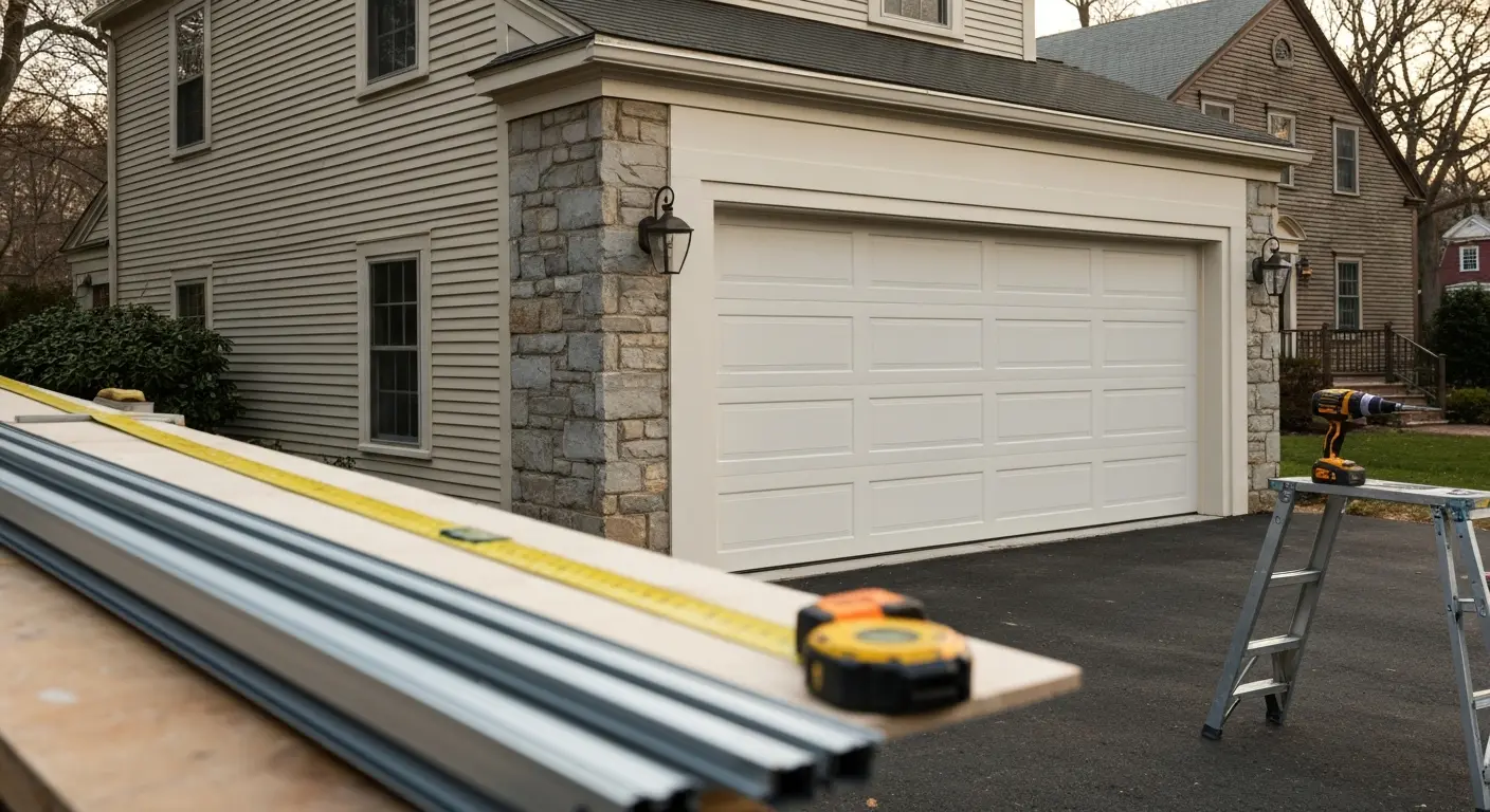 Insulated garage door installation