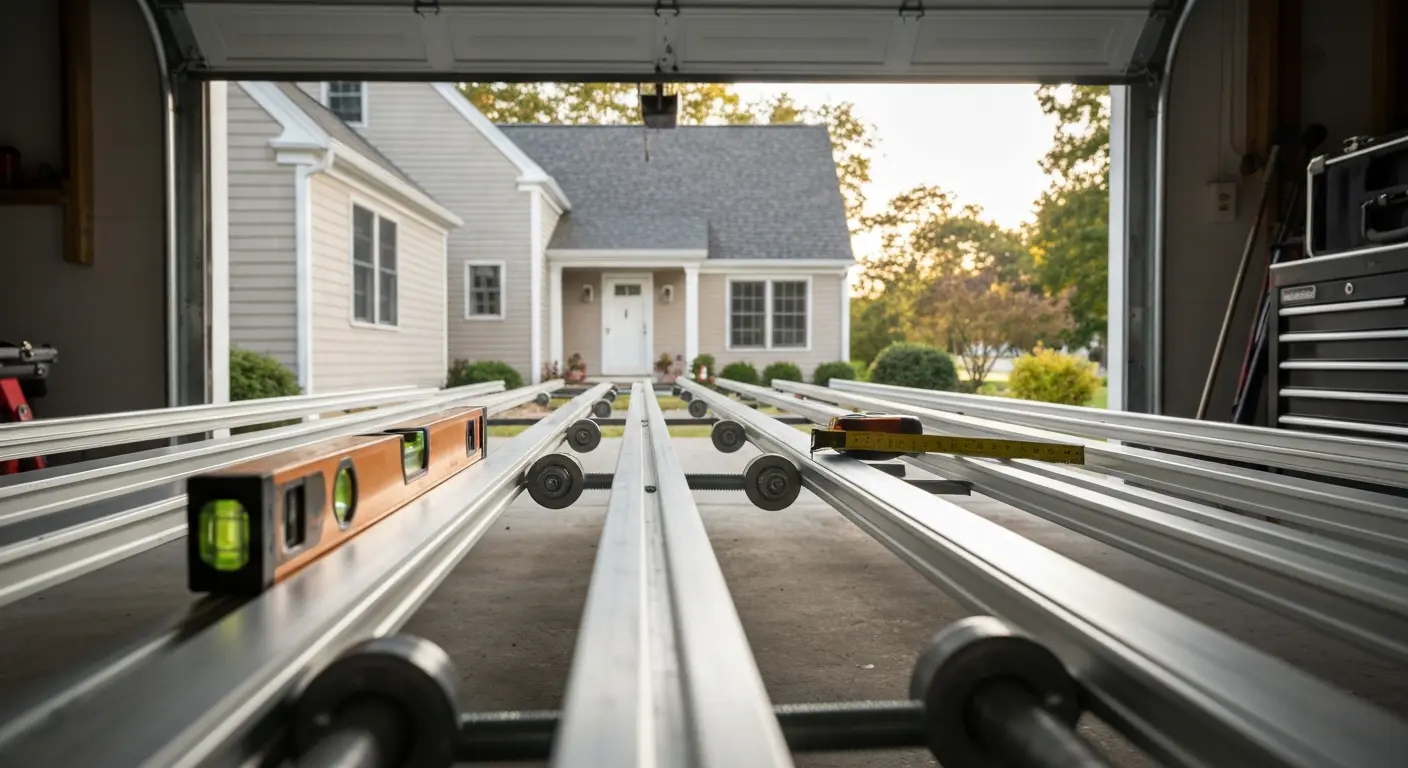 Garage door track realignment