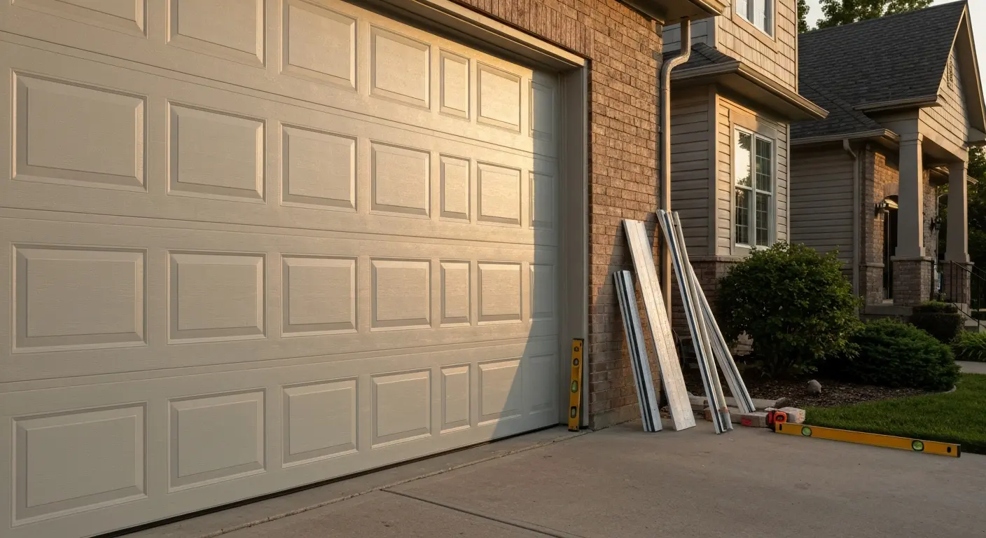 Insulated garage door installation