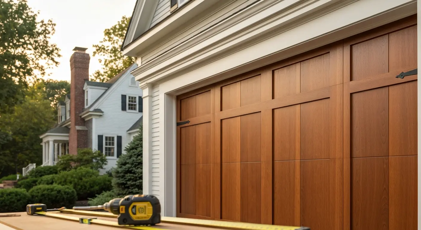 Custom wood garage door