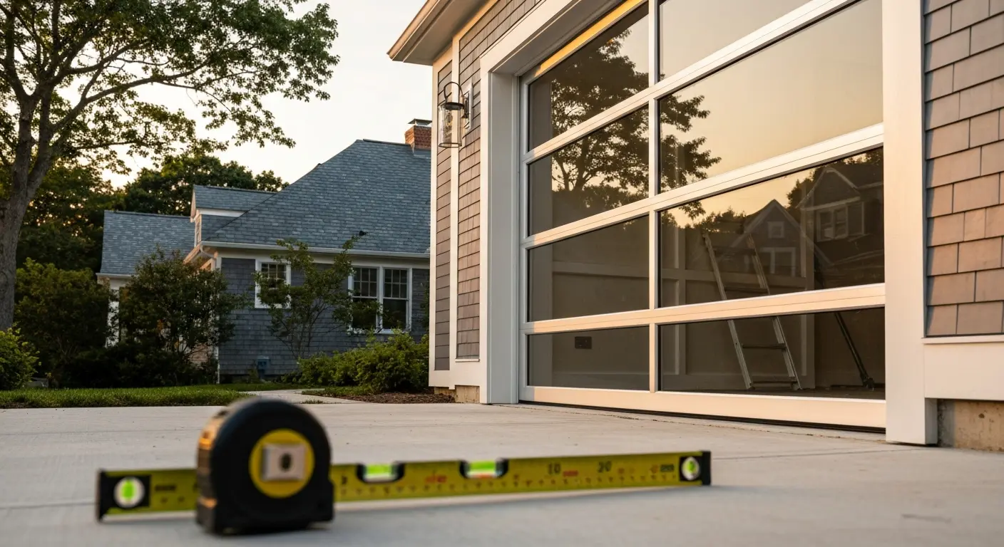 Insulated modern garage door in Connecticut