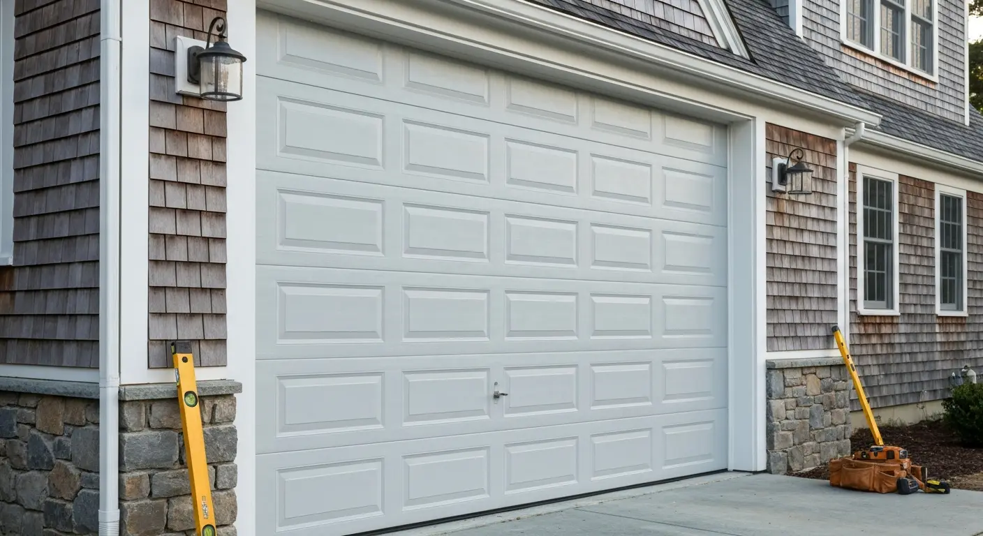 Insulated steel garage door installation