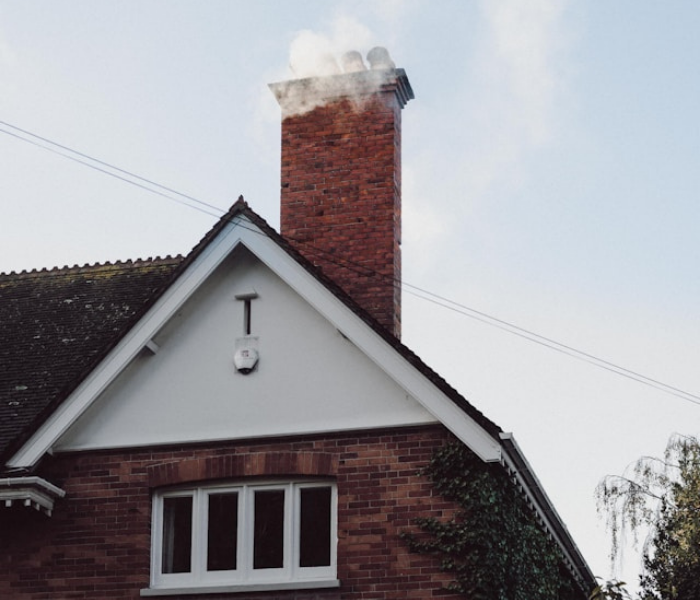 Brick chimney repair and service project