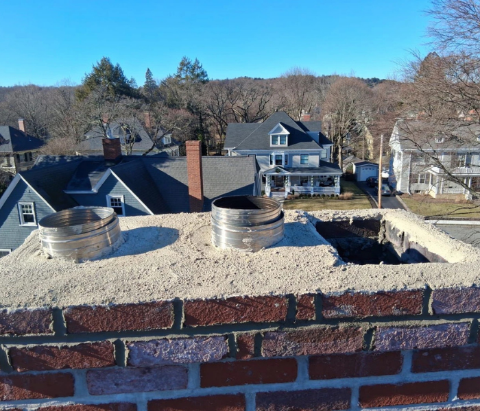 Completed chimney repair project
