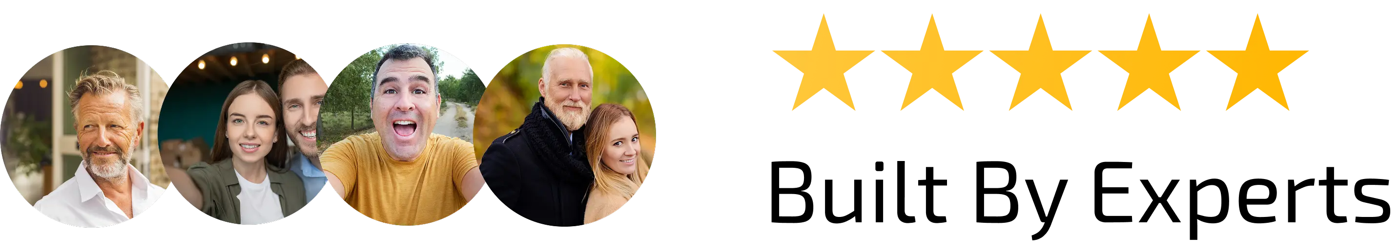 Happy customers showing 5-star reviews.