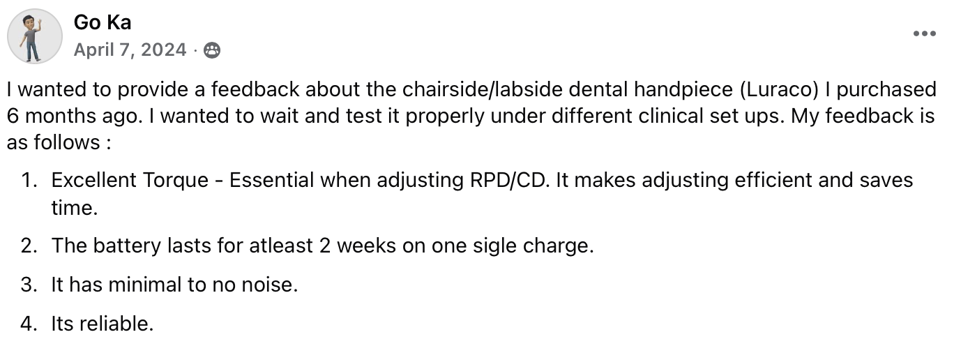 LabPro dentist testimonial screenshot 2