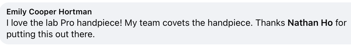 LabPro dentist testimonial screenshot 1