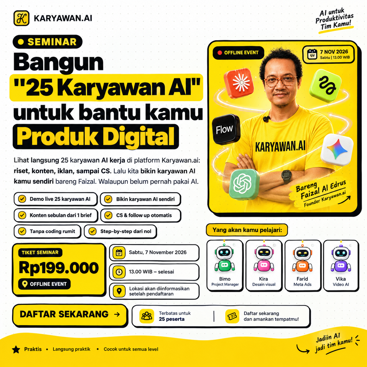 Seminar Offline Karyawan AI 7 Kota | Makassar