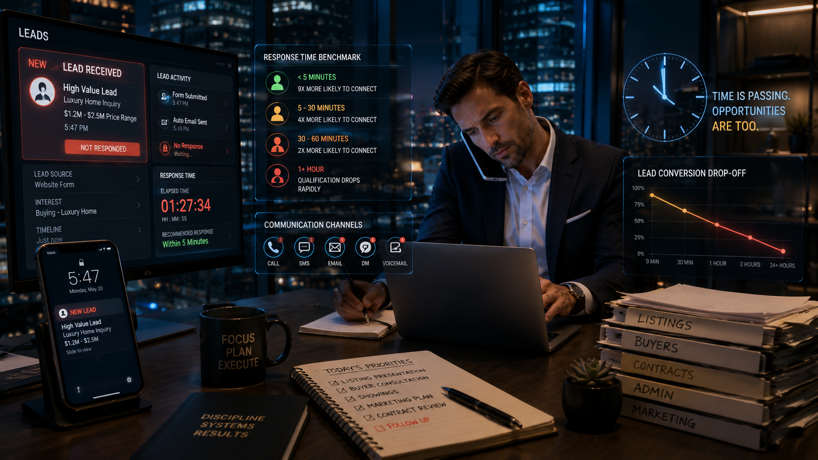 In real estate, response time matters. Every minute that passes without engagement increases the likelihood that a qualified lead will move on to a competitor.