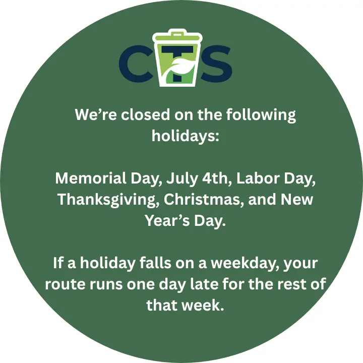 Collectors Trash Service holiday Hours