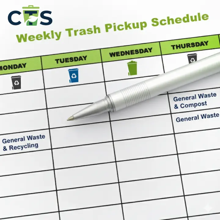 weekly trash pickup calendar schedule