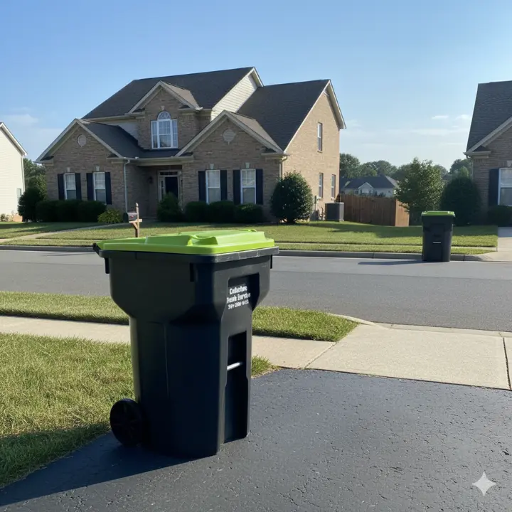 residential trashcan for garbage pickup