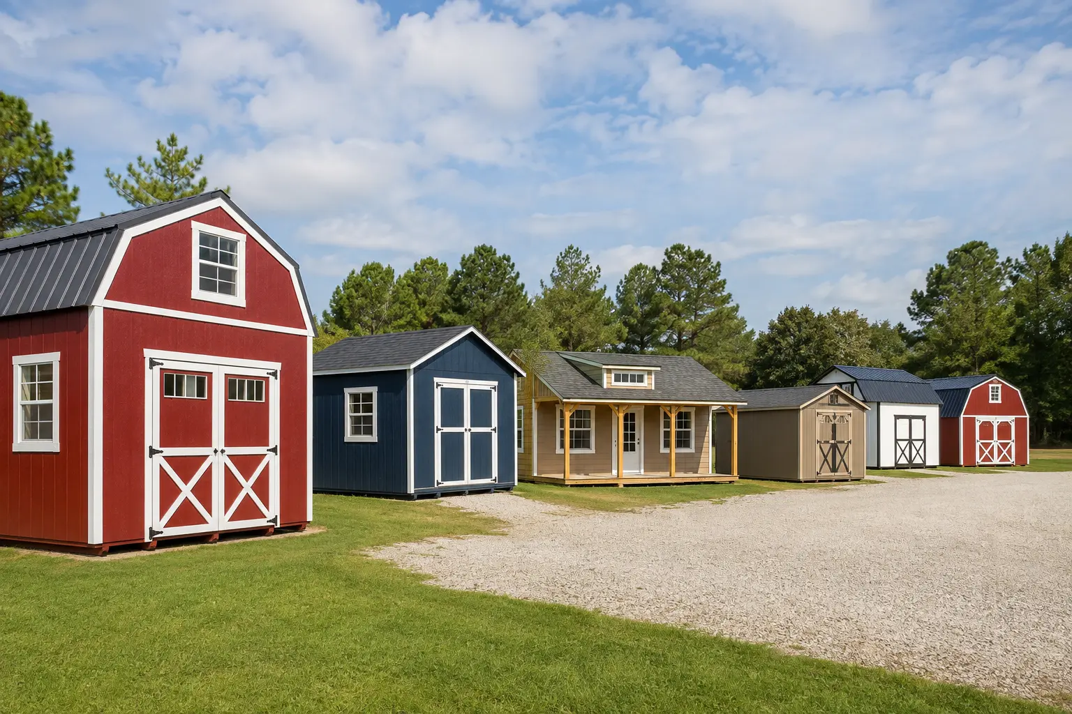 Portable sheds, lofted barns and cabin-style specialty buildings available from Simply Sheds of Prattville in Prattville, Alabama