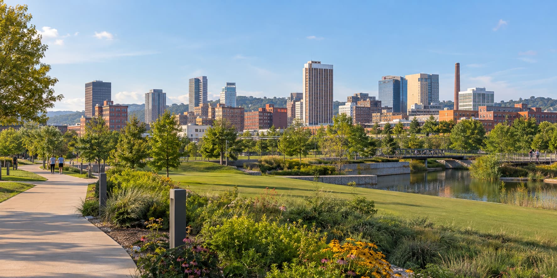 View of downtown Birmingham, Alabama from Railroad Park