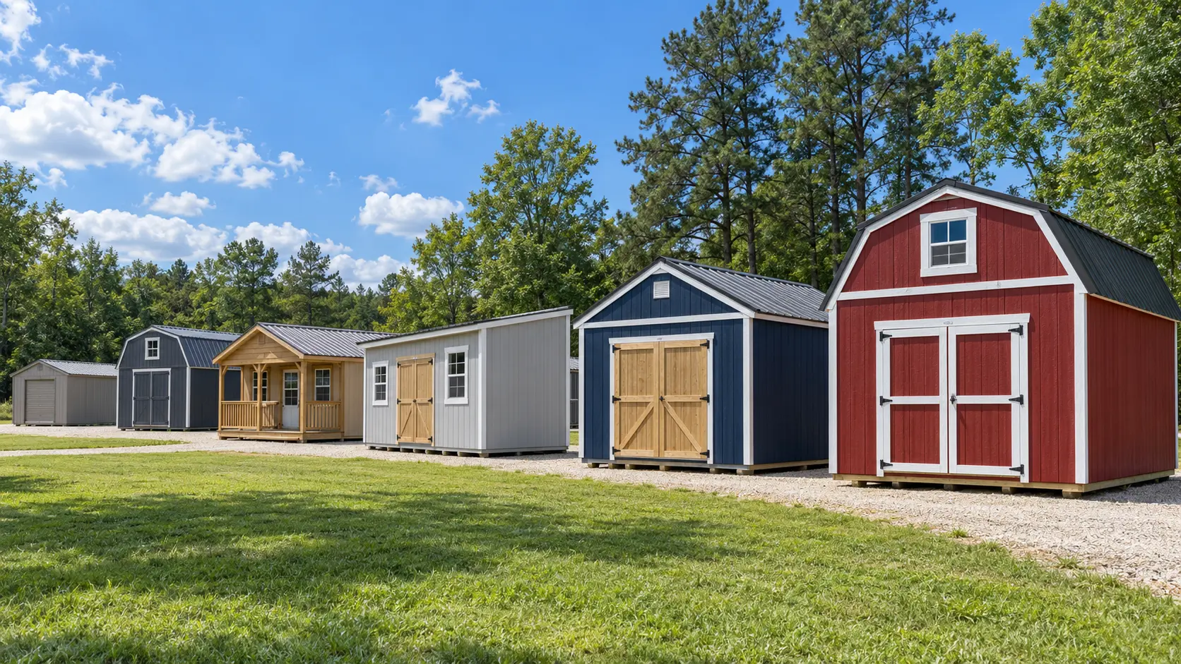 Storage sheds, cabins and portable barns available from Simply Sheds of Prattville in Central Alabama