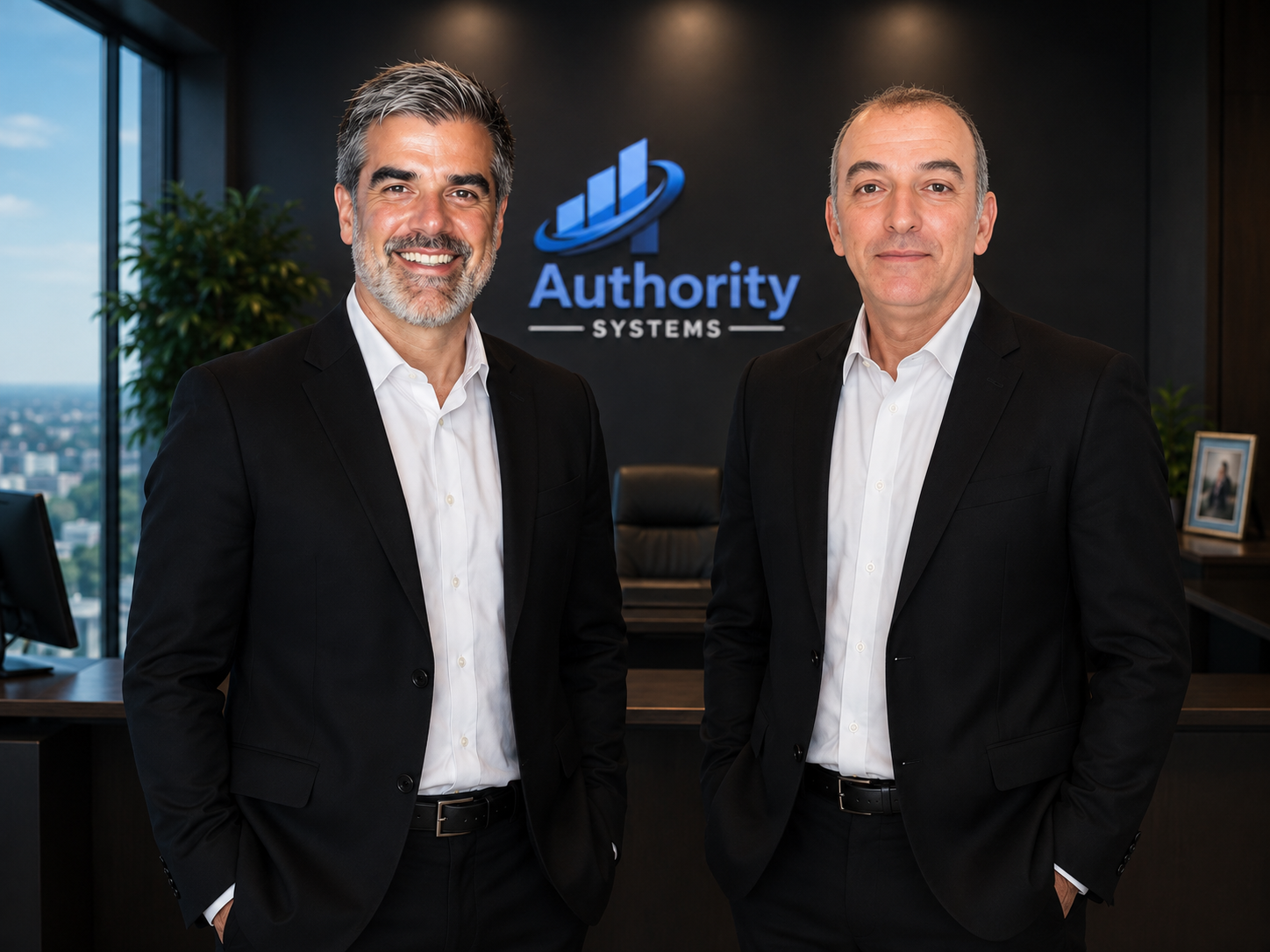 Authority Systems co-founders Chris Heeb and Lenny Kagan in the Authority Systems office