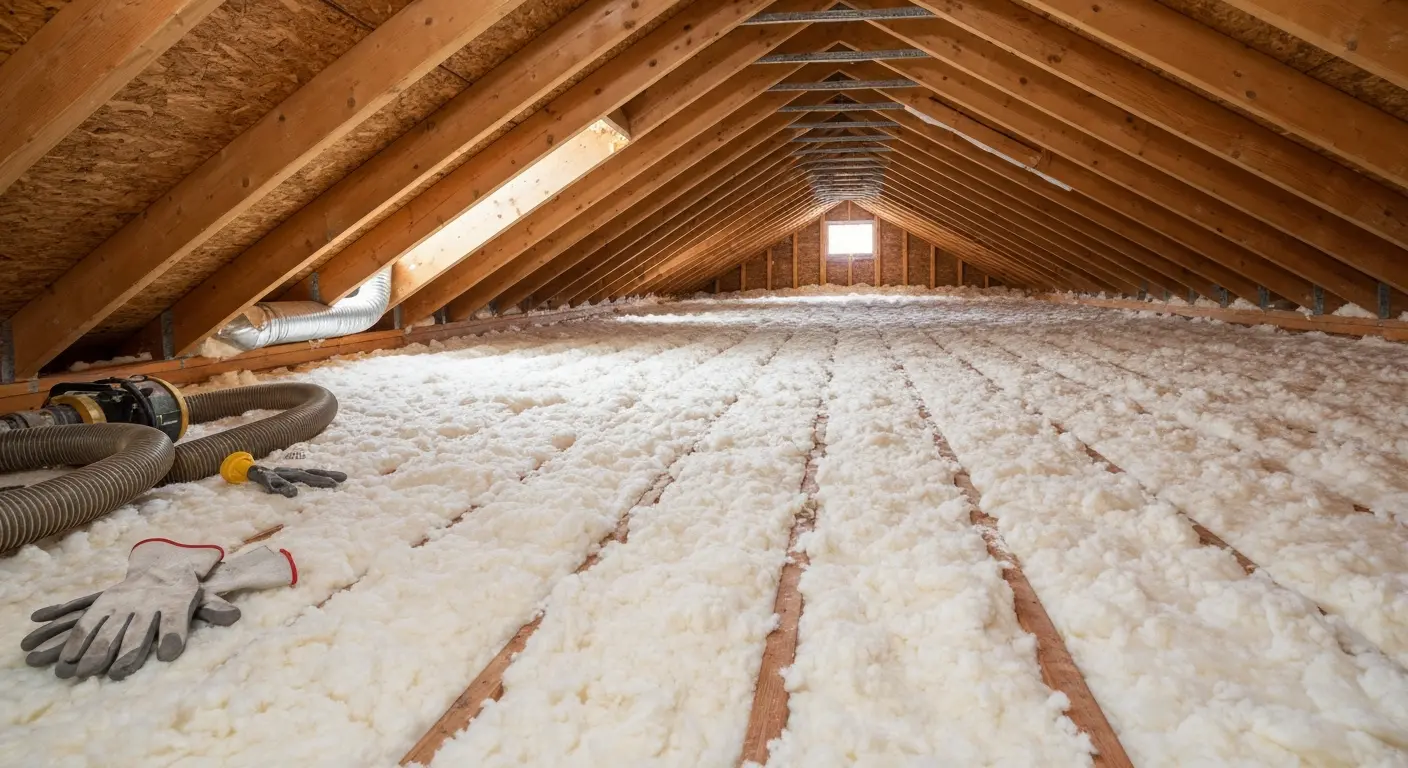 Attic insulation installation
