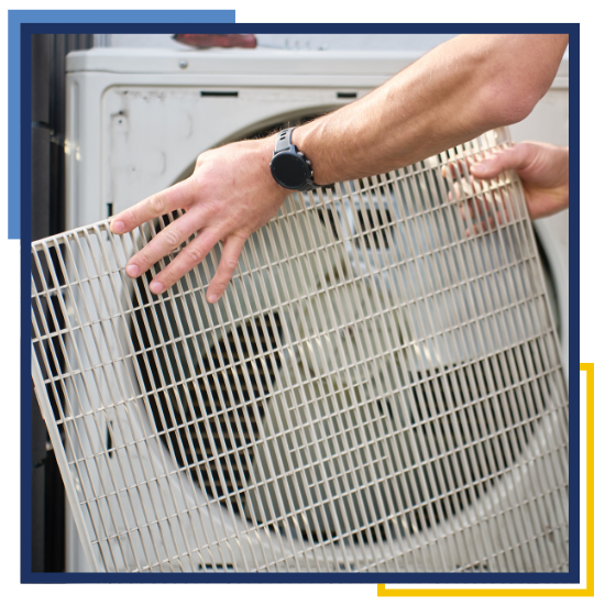 Fast heating repair in the Woodlands with a technician checking home comfort equipment