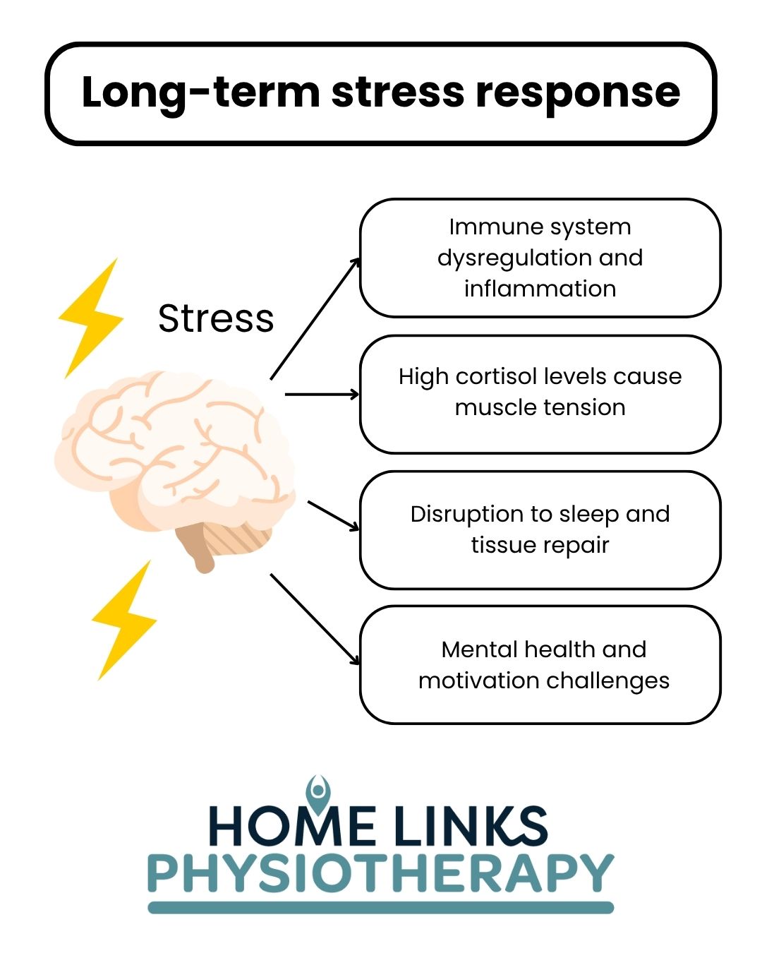 Flow chart showing how travel stress increases adrenaline and cortisol, leading to inflammation and mobility issues