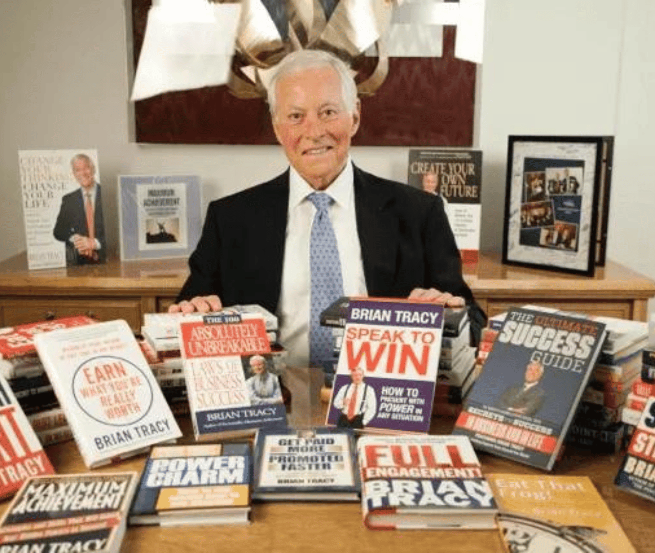 Brian Tracy with his books