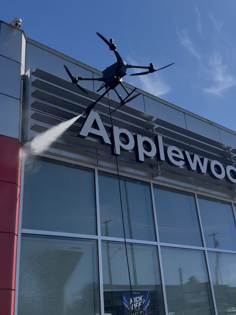 Drone cleaning Applewood signage