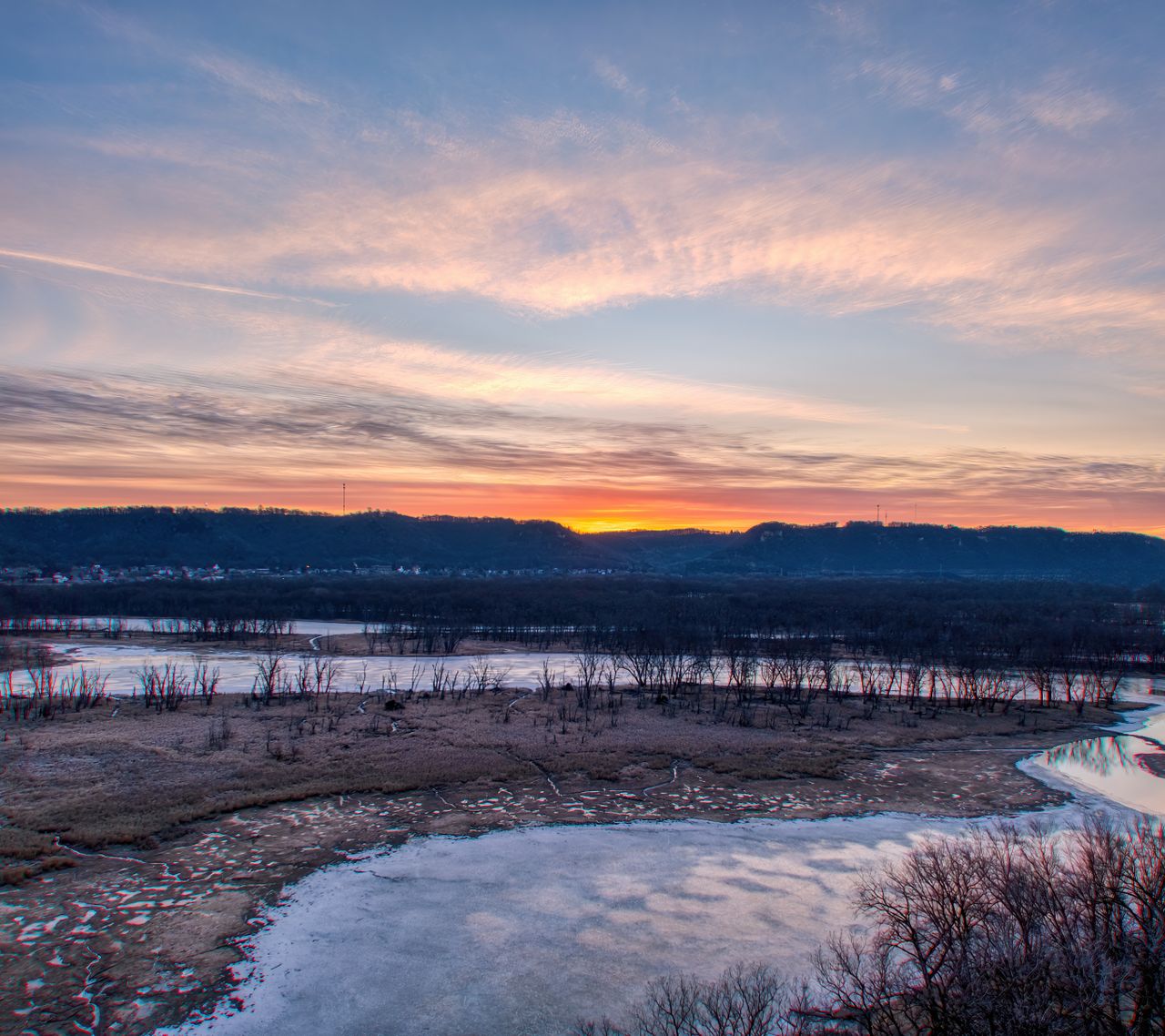 Beautiful winter sunrise over the frozen landscape by Tom Fisk Beautiful winter sunrise over the frozen landscape by Tom Fisk