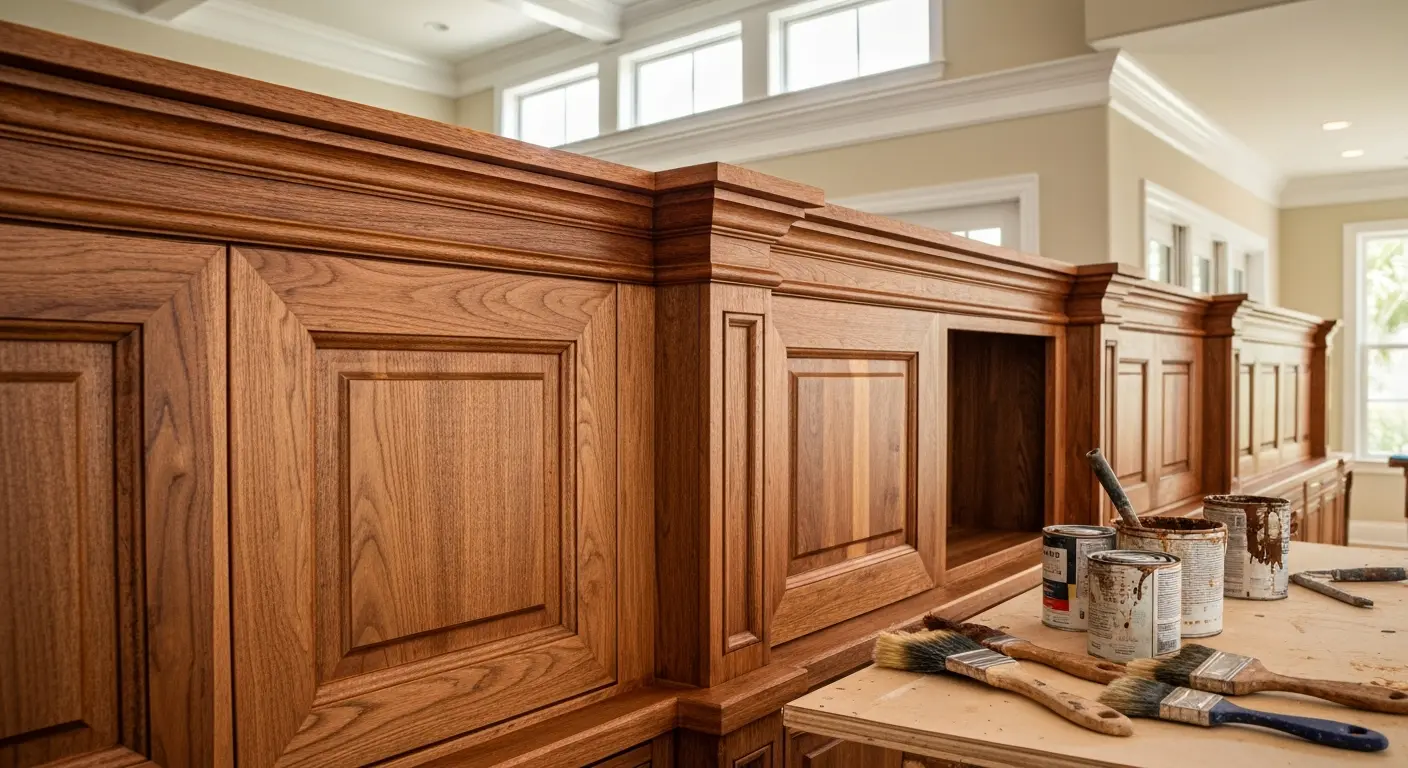 Interior wood staining