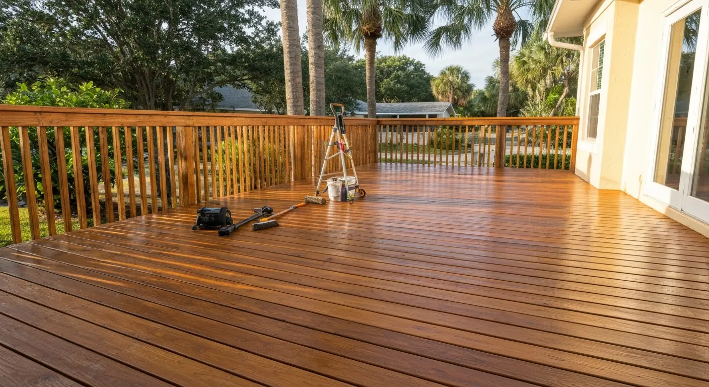 Deck staining