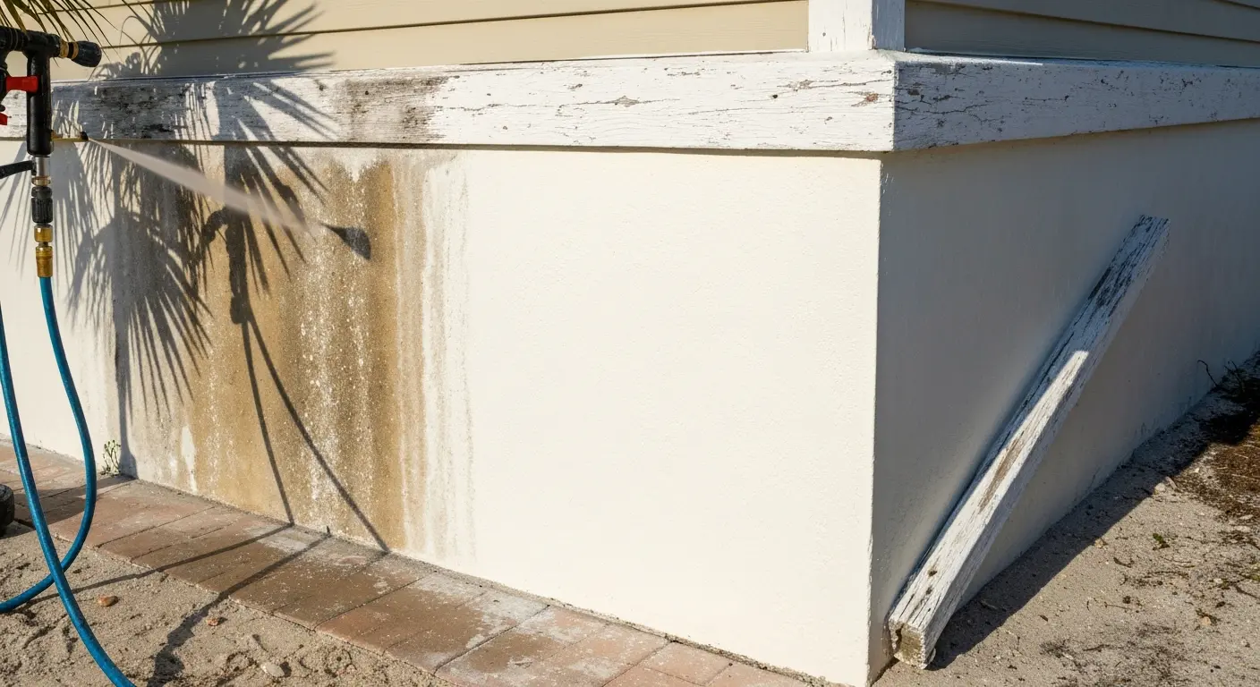 Pressure washing results