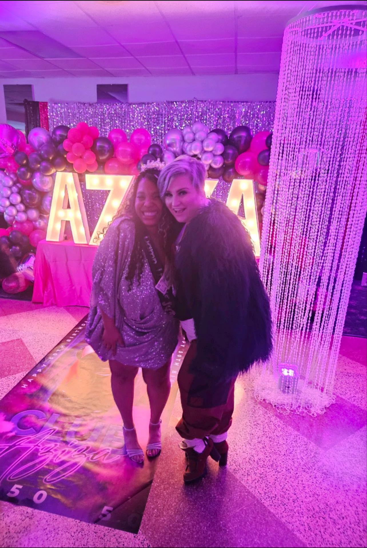 Tiffany celebrating with a client
