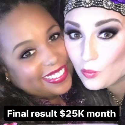 Tiffany with a client whose final result was a $25K month
