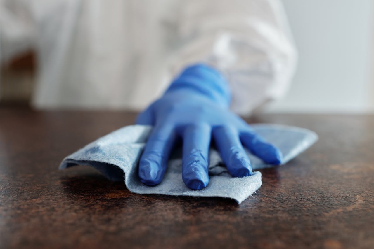Cleaning surface close up
