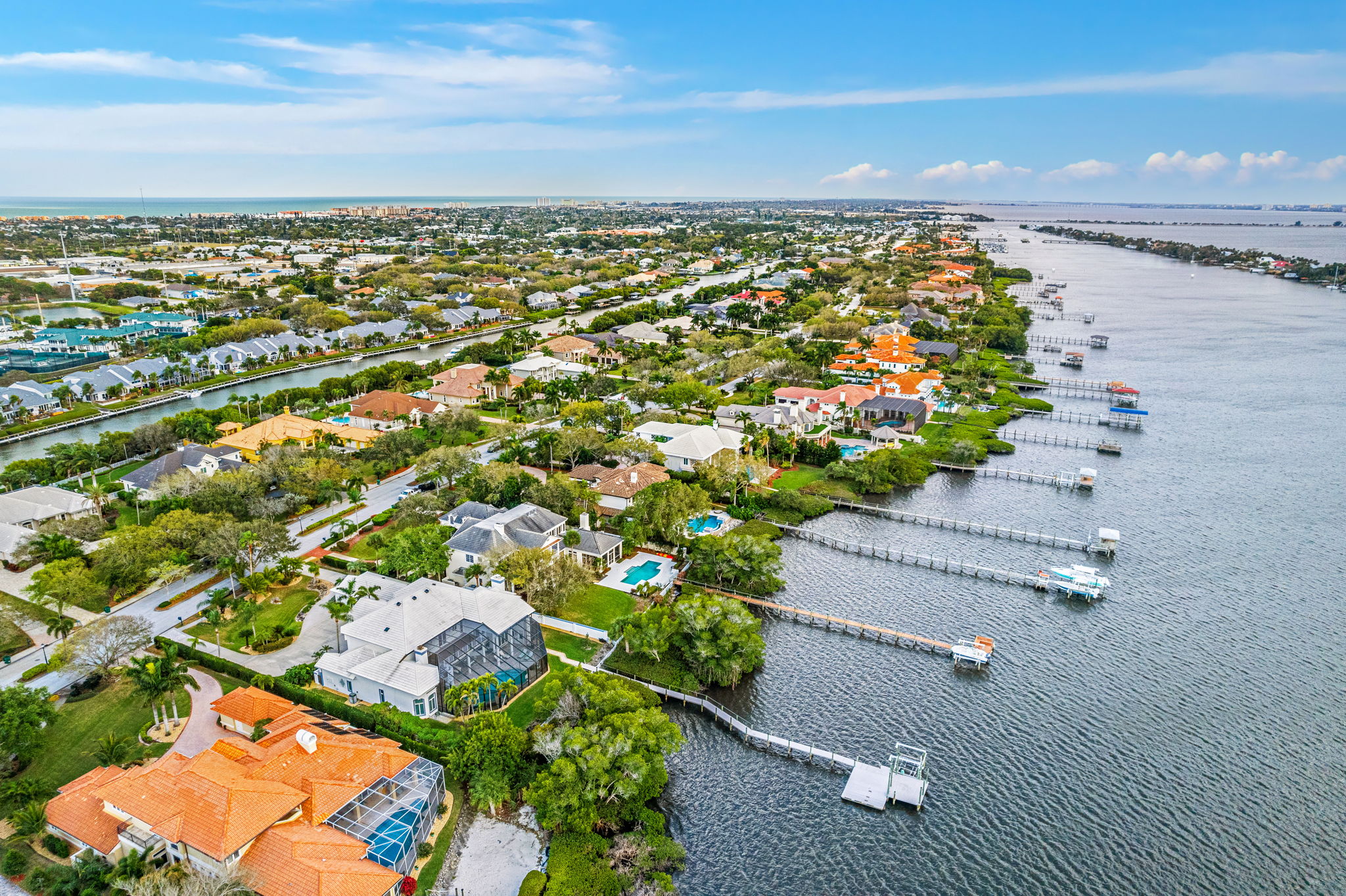 Aerial drone photography of a property and its surroundings
