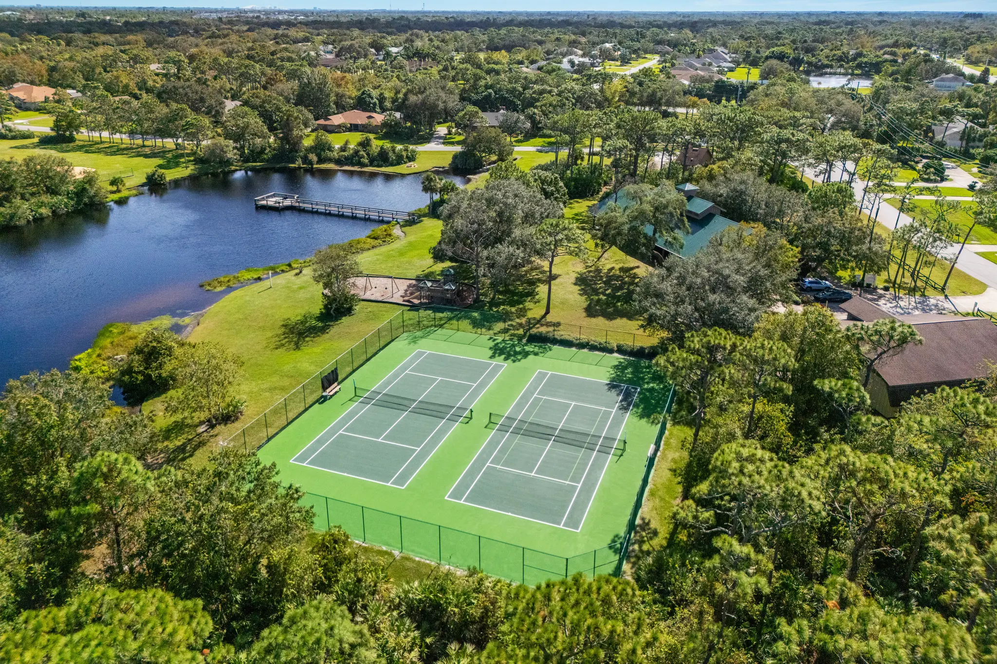 Waterfront community amenities and canal