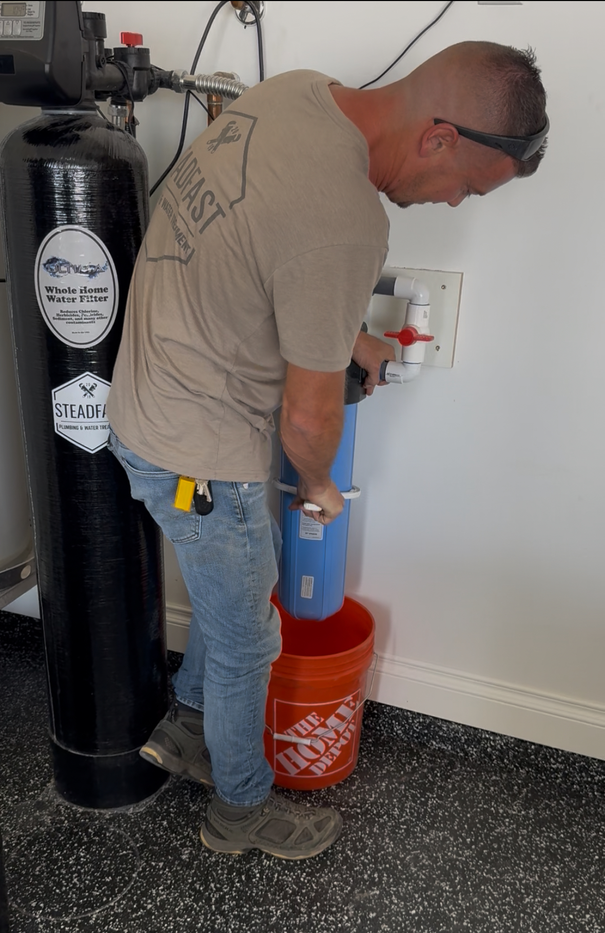Real water softener installation by Steadfast Plumbing & Water Treatment — job 10
