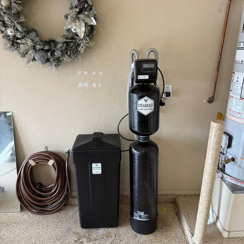 Real water softener installation by Steadfast Plumbing & Water Treatment — job 11