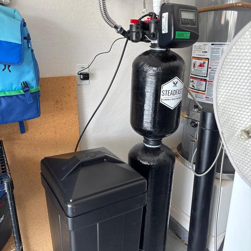 Real water softener installation by Steadfast Plumbing & Water Treatment — job 8